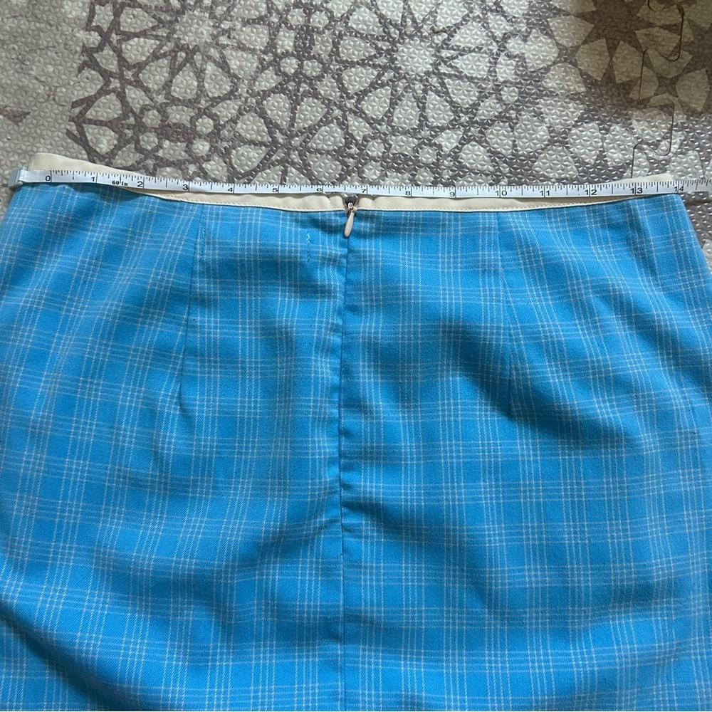 Urban Outifitters UO Picnic Dolphin Hem Mini Skirt Blue White Multi - Picture 10 of 10